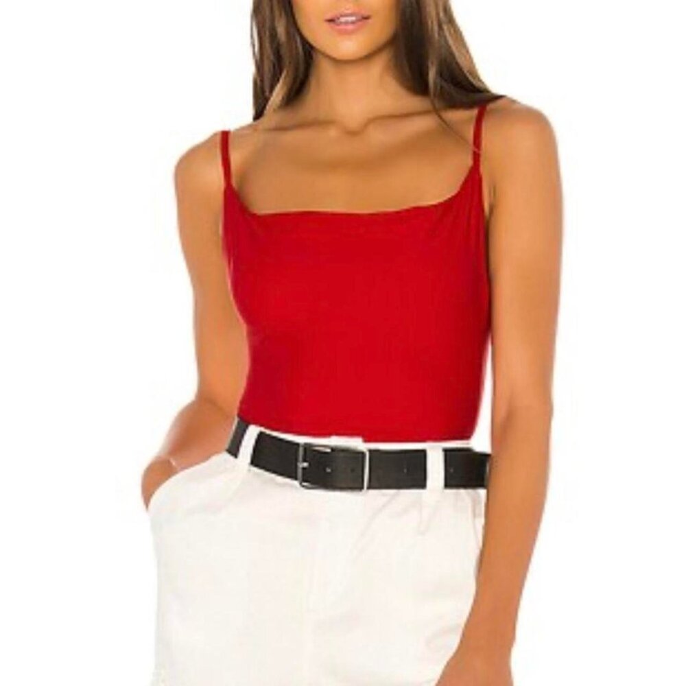 Superdown Women's Red and Burgundy Bodysuit